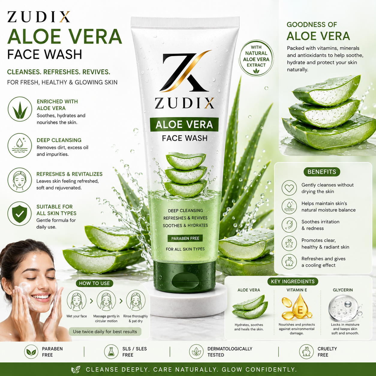 Aloe Vera Face Wash 100ml - Image 5
