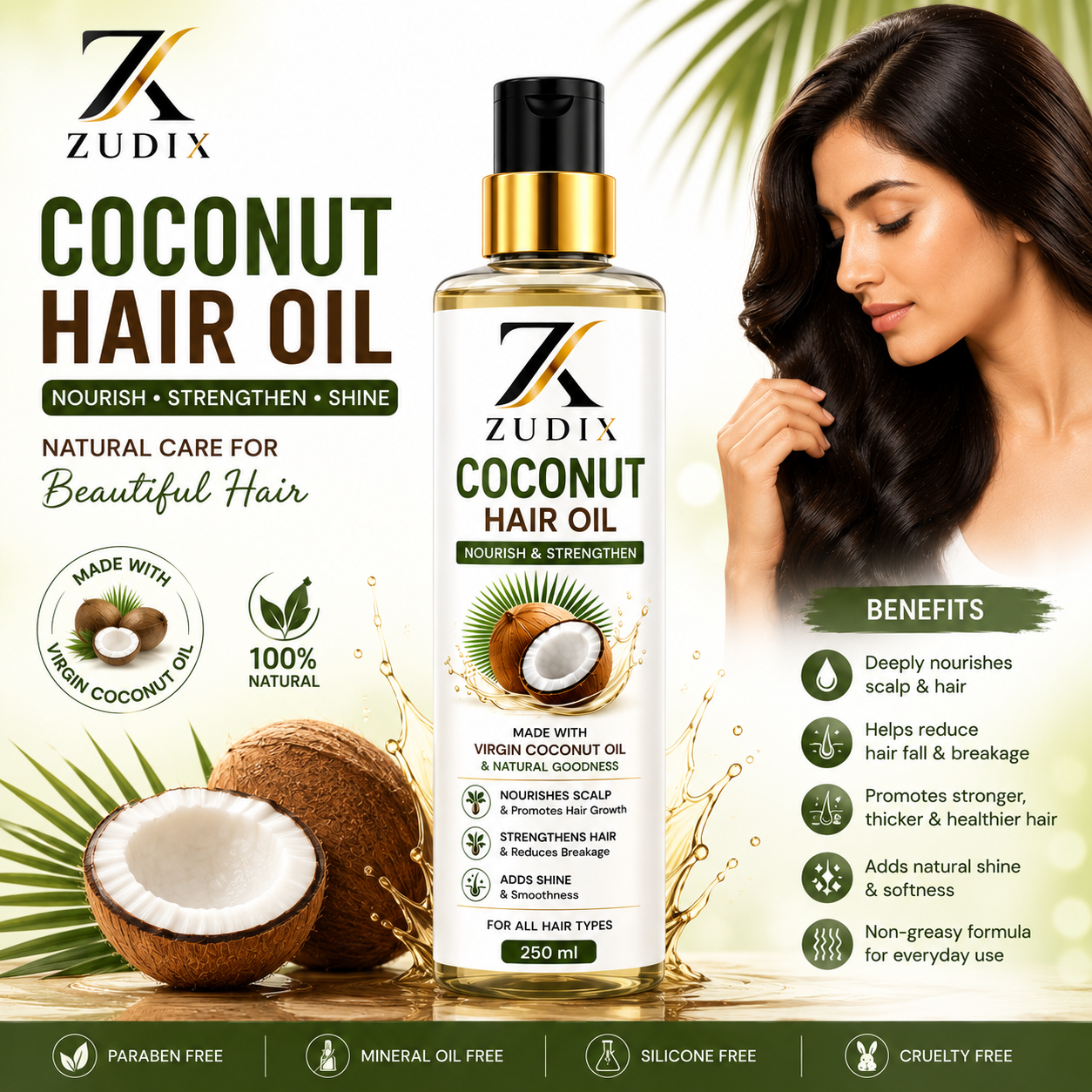 Coconut Hair Oil 250 ml - Image 3