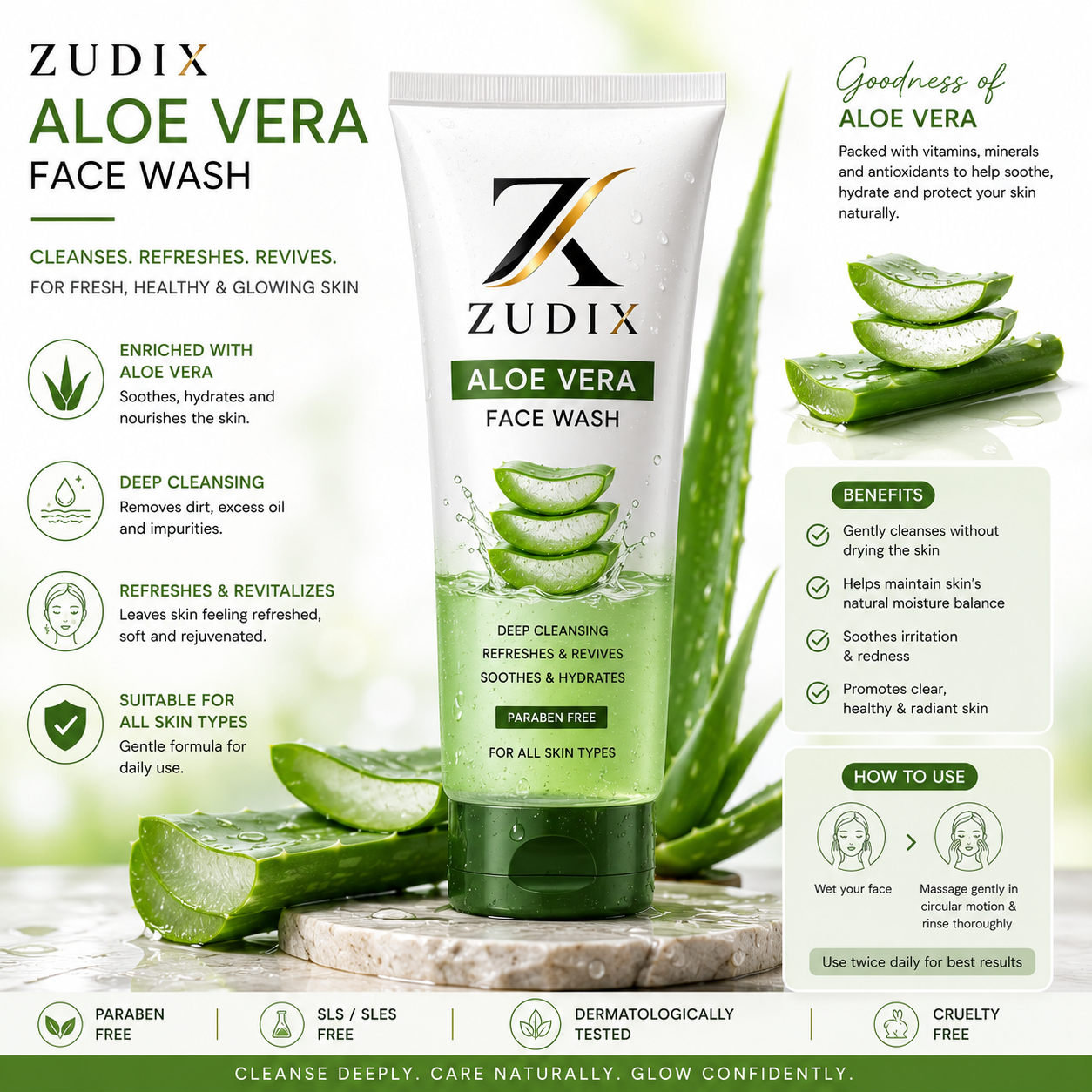 Aloe Vera Face Wash 100ml - Image 4