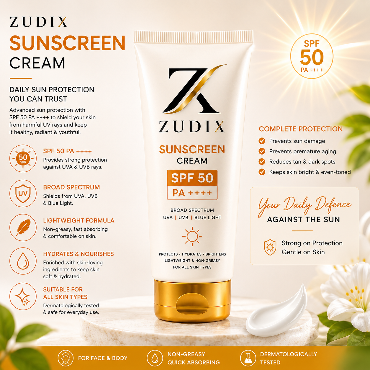 Sunscreen Cream SPF 50 PA ++++ 100 g - Image 4
